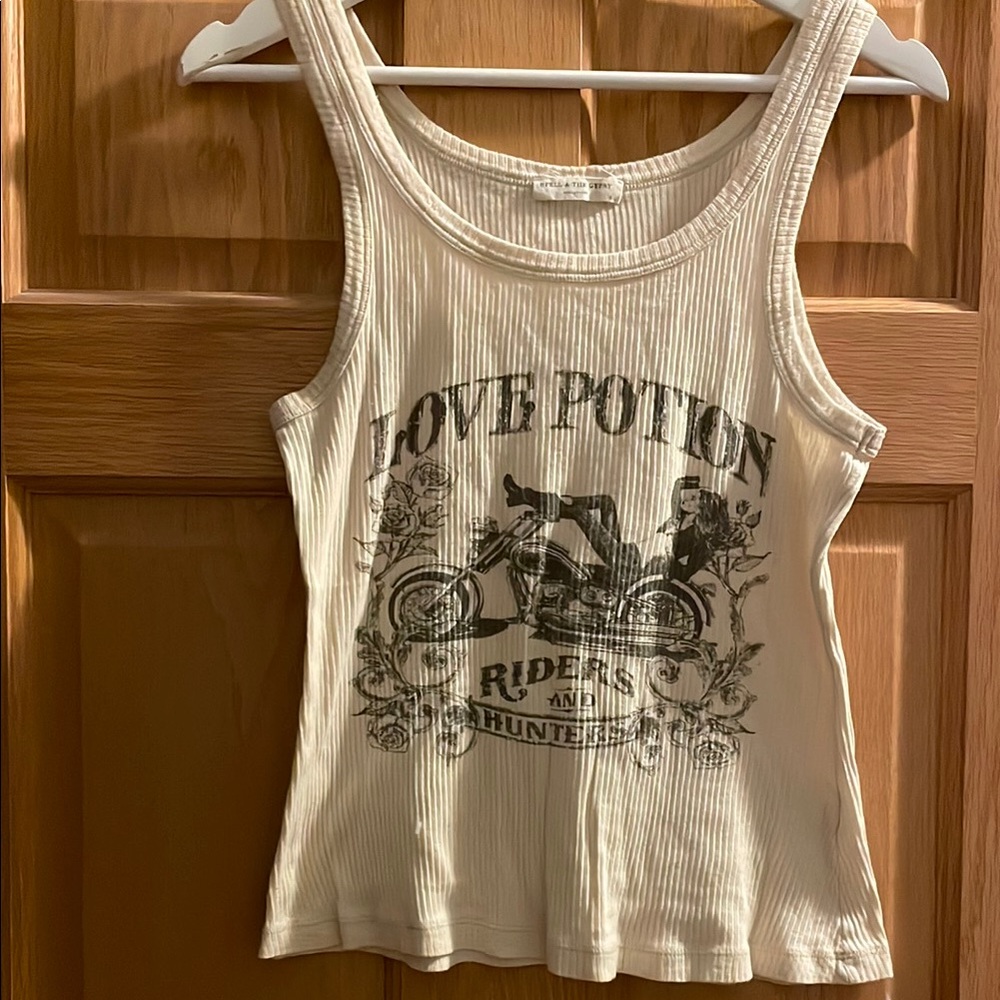 Spell Cream Ribbed Tank Top Small
